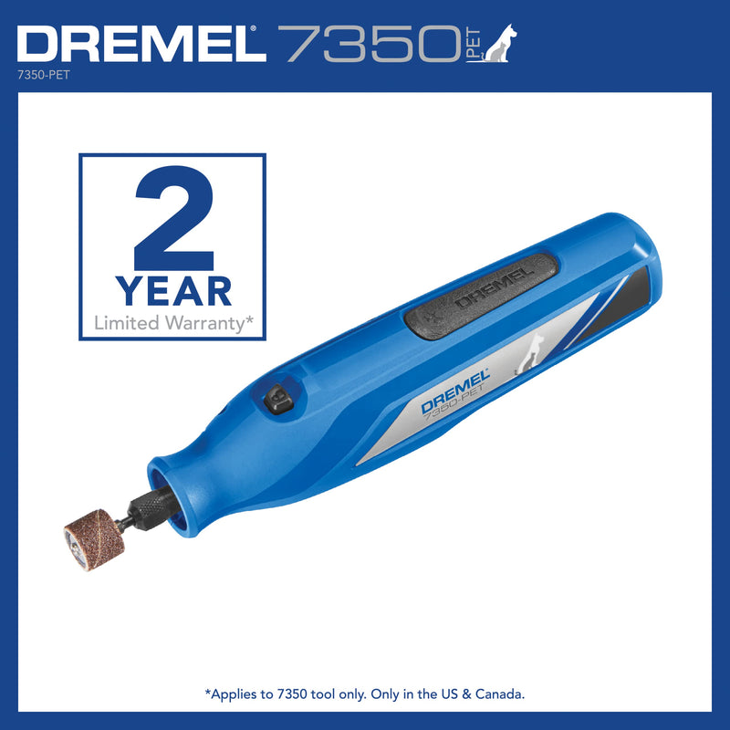 Dremel 7350-PET 4V Pet & Dog Nail Grinder, Easy-To-Use & Safe Nail Trimmer, Professional Pet Grooming Kit - Works on Large, Medium, Small Dogs & Cats New Model w/ 4 Sanding Bands