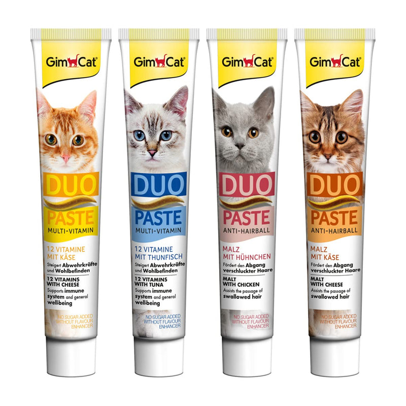 GimCat Duo Paste Anti-Hairball Malt and Cheese - This cat snack promotes the natural passage of ingested hair - 1 tube (1 x 50 g)