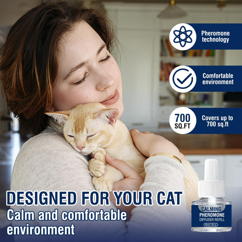 Pheromones cat socket calming cat calmer cat relaxation calming agent relaxation anti-stress agent helps with signs of reduces conflict behavior 3 x 48 ml refill bottles (M) M - BeesActive Australia