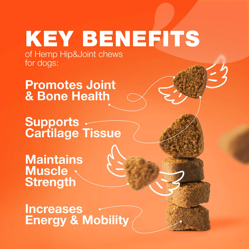 Glucosamine for Dogs - Joint Supplement for Dogs - Glucosamine Chondroitin - 180 Hip and Joint Care Mobility Chews - MSM, Turmeric - Advanced Mobility Support - Bone Health - Large and Small Breeds 180 count Hip & Joint Chews