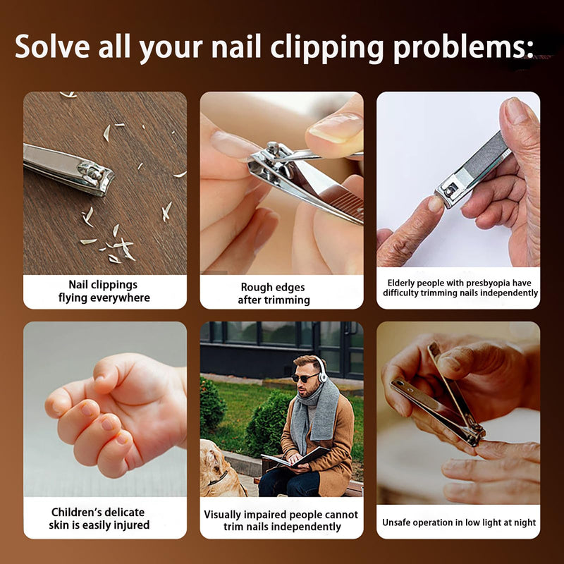 Easyclip Smart Nail Clipper, Electric Nail Clipper for Seniors, 3 in 1 Automatic Electric Toenail Clippers for Thick Nails, Nail Care Tool with Led Light - BeesActive Australia
