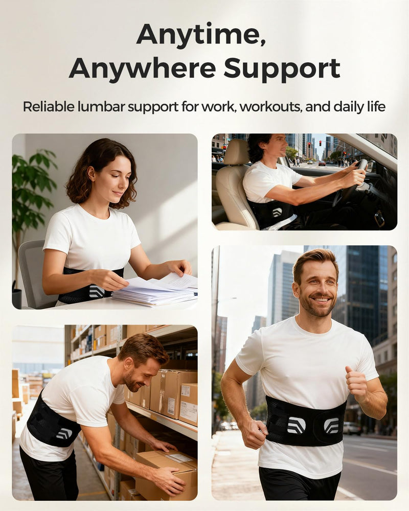 Back Brace for Men & Women - Lower Back Pain Relief, Sciatica Pain Relief, Herniated Disc, Scoliosis - Breathable Back Support Brace with 26° Ergonomic Bionic Curve Support Stays - M Medium (Waist:34″-38″)
