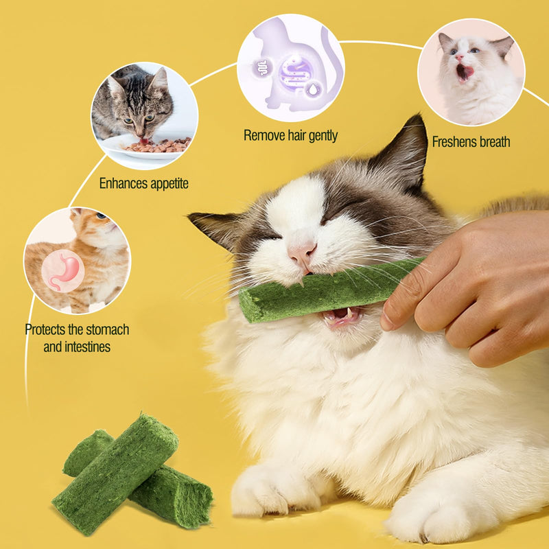 30g Cat Grass Sticks, Delicious Cat Grass Teething Stick Edible Cats Chew Toy Cat Treats Snack for Teeth Cleaning and Hairball Removal 30g