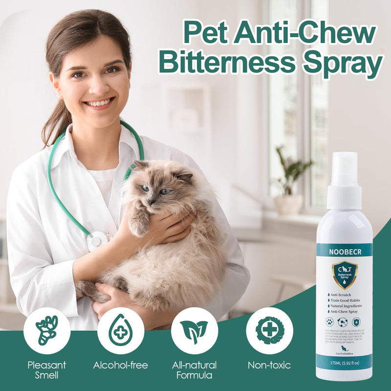 Cat Deterrent Spray, 175ML. Cat Deterrent Indoor for Cat and Kittens. Cat Deterrent Indoor & Outdoor Training Aid for Furniture, Sofa, Rugs, Curtain. Cat Scratch Furniture Protector. - BeesActive Australia