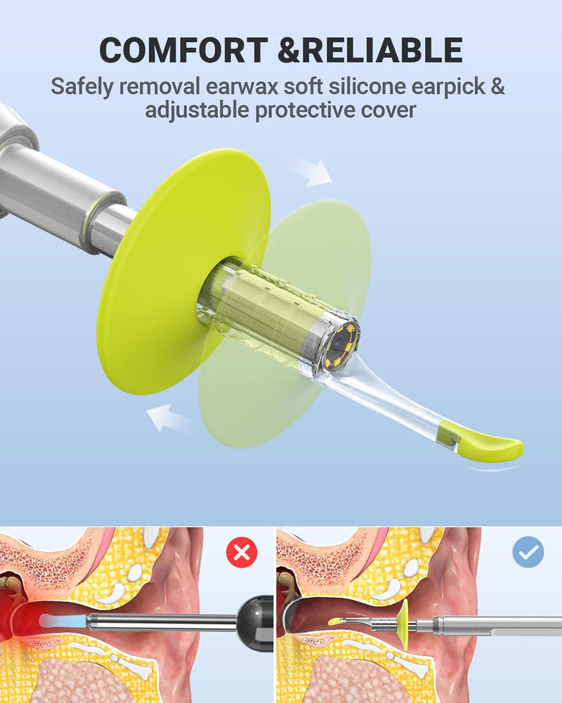 Digital Otoscope Compatible with iPhone and Android Devices, HD Ear Camera with Ear Wax Removal Tools, Video Ear Scope Otoscope with Light, Capture Photos and Videos (Silver) Silver - BeesActive Australia