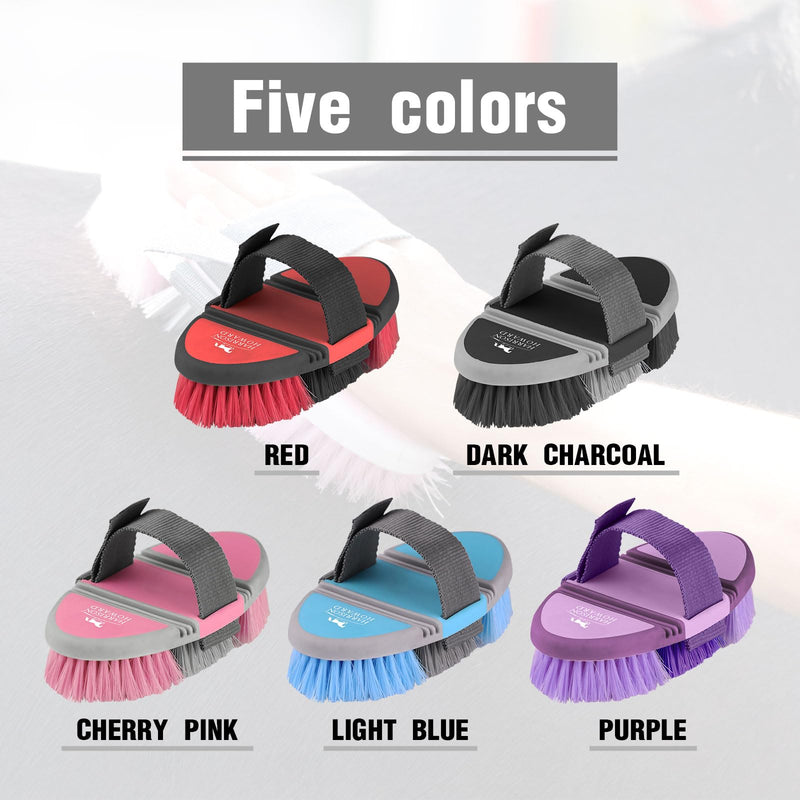 Harrison Howard Flexible Finish Brush Horse Grooming Brush Bendable Brush Convenient for Horse Scrubbing Comfortable Hold in Hand Red - BeesActive Australia