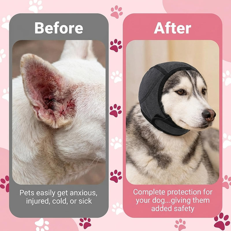 2PCS Dog Ear Covers for Bath, Dog Shower Cap with Diving Fabric, Water-Resistant Ear Protection for Bathing, Grooming, Swimming, and Noise Anxiety Relief, Adjustable Fit for Medium to Large Dogs