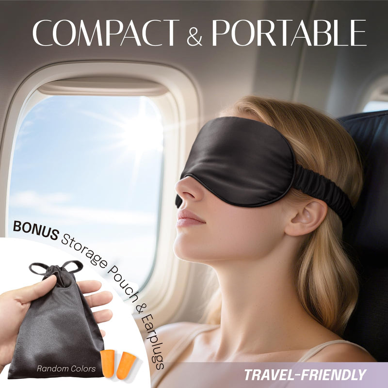 OLESILK Silk Sleep Mask, 100% Mulberry Silk Eye Mask for Sleeping, Double Layer Filling and Elastic Strap, Travel and Nap, Soft Eye Cover Eyeshade with Luxury Bag and Ear Plugs, Pink