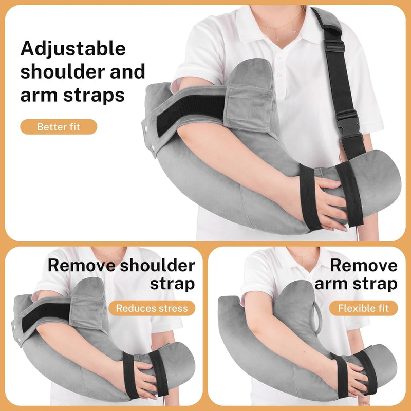 Shoulder Surgery Pillow with Pocket & Straps, Left/Right Arm Support ，Rotator Cuff Relief Pillow for Sleeping, After Shoulder Surgery Must Haves, Arm Pillow Post Surgery, Arm And Neck Pain Relief - BeesActive Australia