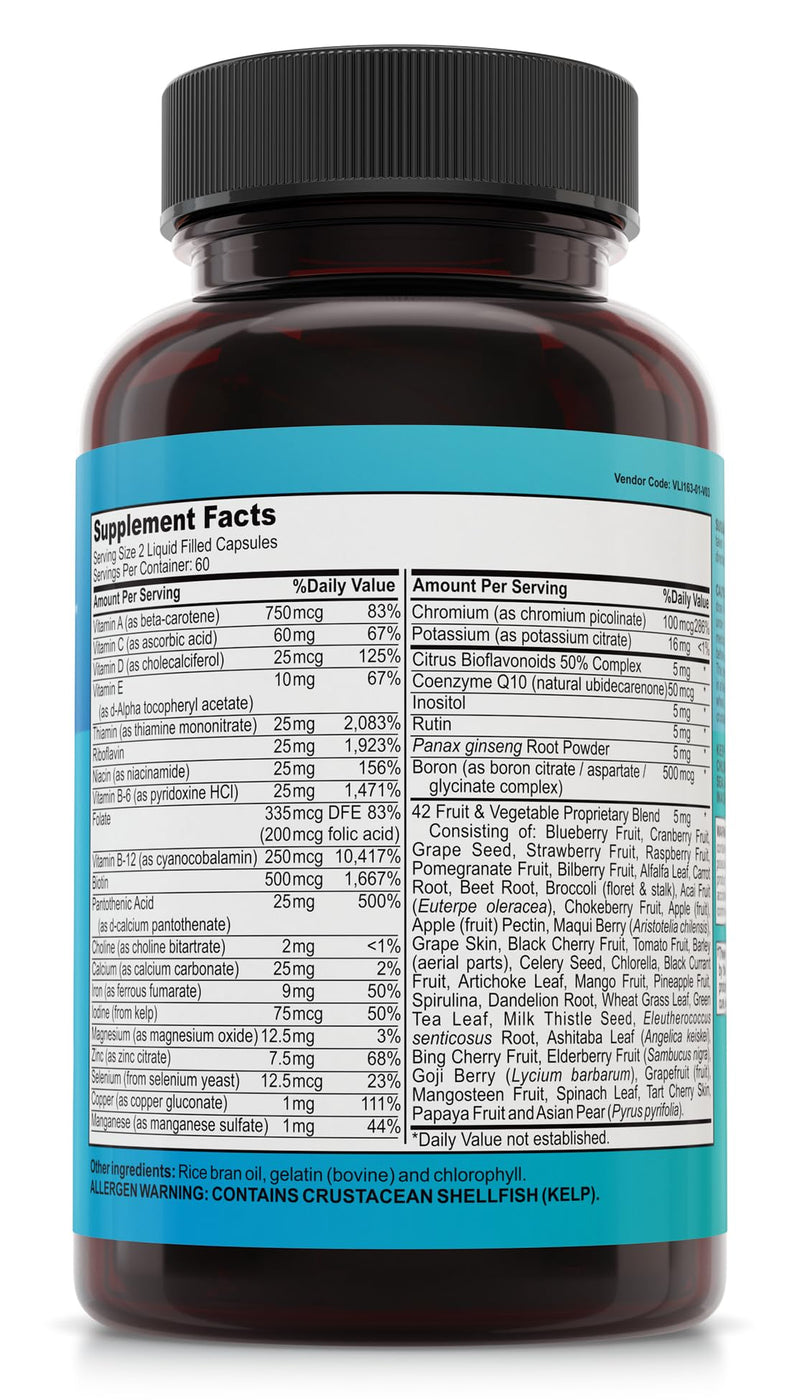 NutriRise Men's Multivitamin | Liquid Softgels | D3 | C | B-Complex | Zinc | multivitamin for men