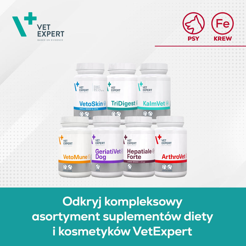 Vet Expert Hemovet Iron Supplement for Dogs – Supports Healthy Blood Cells and Hematopoietic Function, Essential Vitamins & Minerals – 60 Tablets