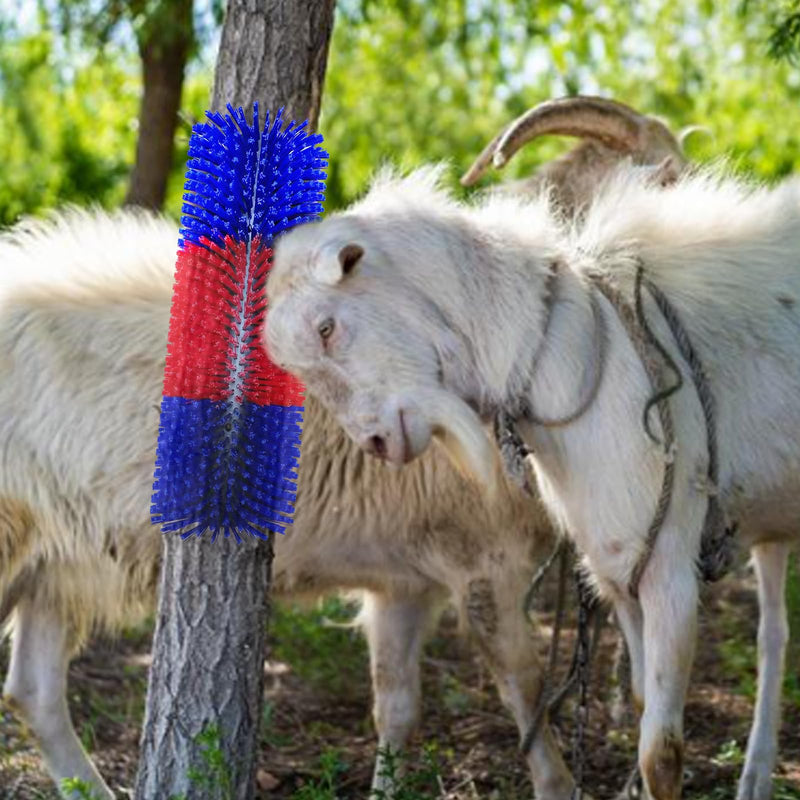 Scratching brush for horse cow, semi-round horse brushes 40cm cow brush universal scratching brush nylon scratching mat massage brushes for sheep horse cow hippopotamus, red blue - BeesActive Australia