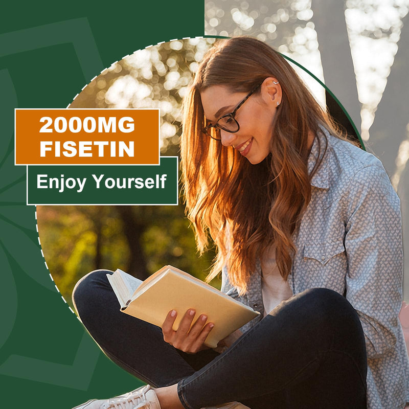 Liposomal Fisetin Supplement, 2000MG, 98% Pure Fisetin Polyphenols Antioxidants, with Quercetin, TMG and Resveratrol, for Healthy Aging, Cognitive Support, 180 Capsules