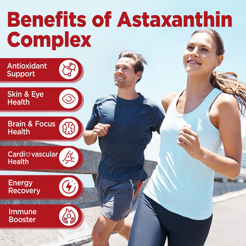 Liposomal Astaxanthin 12mg Gummies for Powerful Antioxidant, Vegan, 60 | Organic Astaxanthin Supplements with Lycopene, Glutathione, Vitamins & CoQ10 for Eye, Skin & Immune Health, Sugar Free