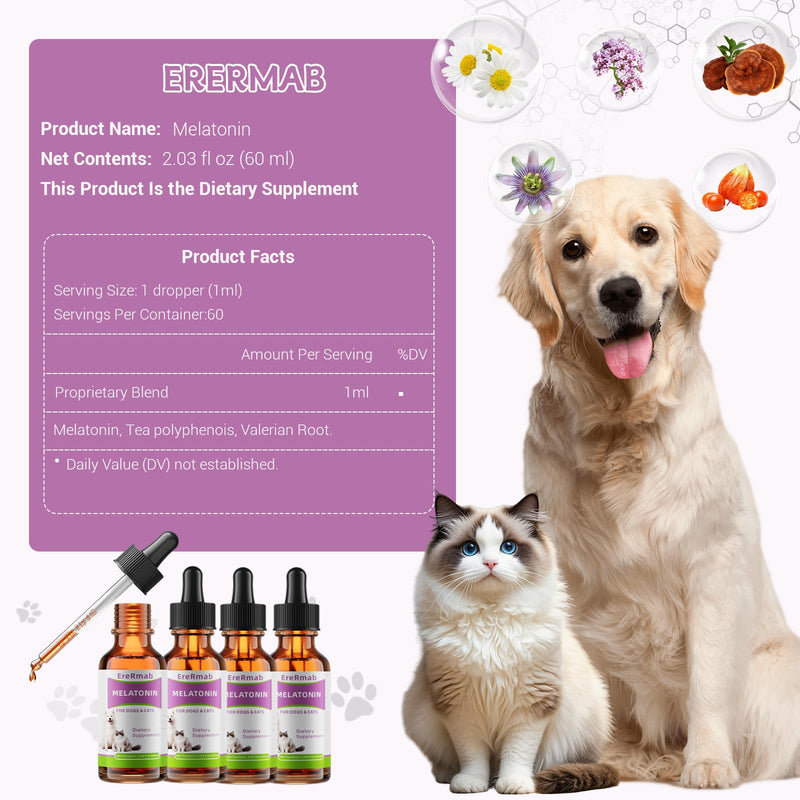 Cat Melatonin Cat Calming Treats- Cat Sedative for Grooming - Helps to Support Restful Sleep for Your Cat - Anxiety Relief for Cats
