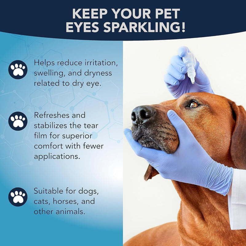 NOVEHA Pet Gel Eye Drops with 0.3% Viscoadaptive Hyaluronan | Eye Solution for Severe Dry Eyes - Long Lasting Hydration, Reduces Nuisance, Swelling & Dryness - Eye Lube for Dog and Cats (2PK - 2x10mL) 2 Pack