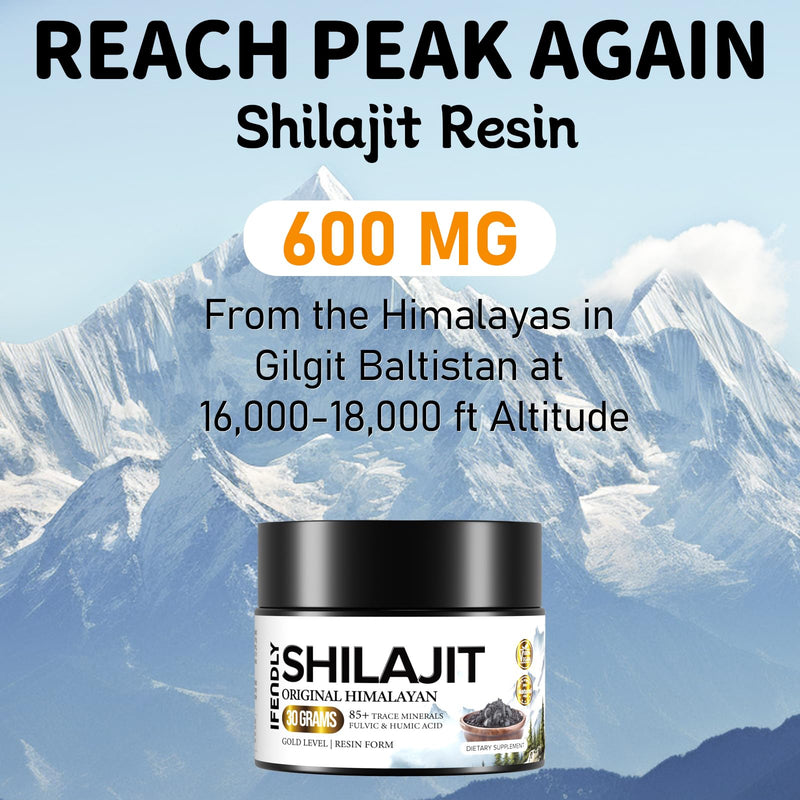 Shilajit Resin Pure Himalayan Organic 600mg Maximum Potency Gold Grade Shilajit Authentic Organic Shilajit Supplement with 85+ Trace Minerals & Fulvic Acid for Energy & Immunity, 30g (1 Pack) 1 Fl Oz (Pack of 1) - BeesActive Australia
