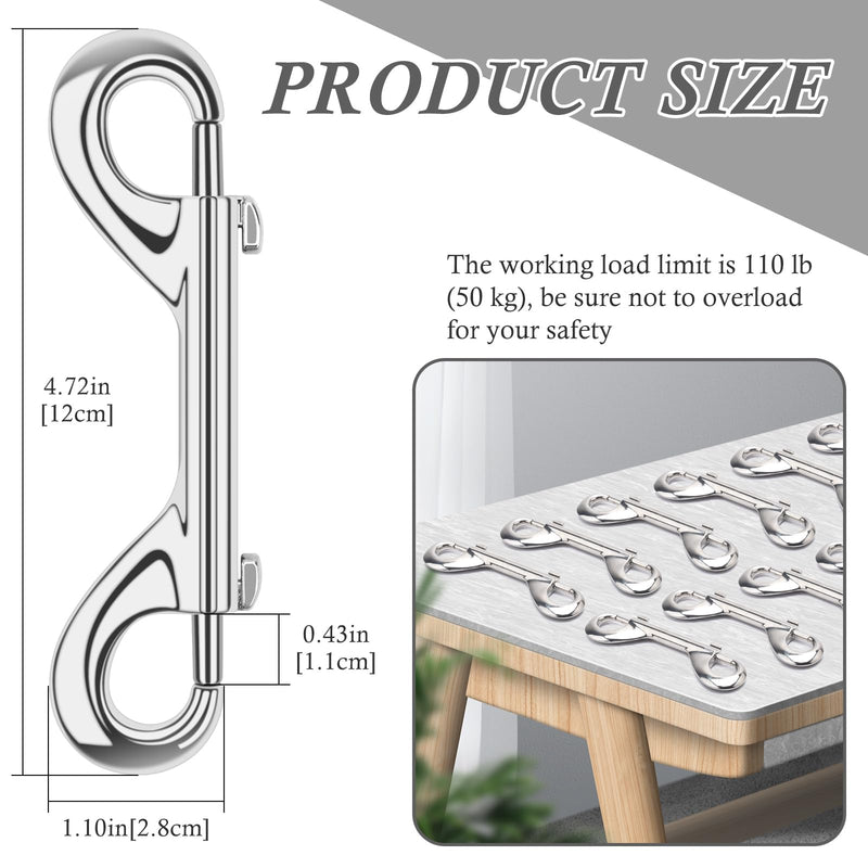 ERKOON 2 Pack Double Ended Bolt Snap Hooks Extra Large 4.7inch Zinc Alloy Mental Clips Heavy-Duty Trigger Snaps for Horse Tack Water Bucket Feed Bucket Dog Leash Horse Pet Sling, 220LBS Load Capacity - BeesActive Australia