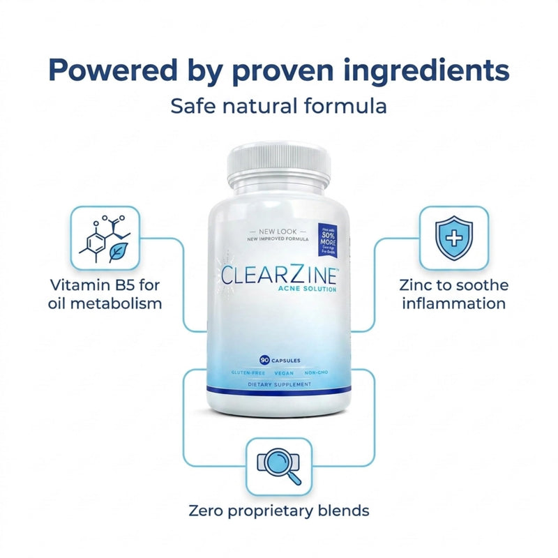 (2 Bottles) Acne Pills, Clear Skin Supplement for Teens & Adults | Vegan Friendly, All-Natural, Gluten Free Formula for Skin Clarity & Blemish Support, 90 Caps Each