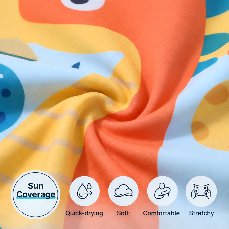 Floatie Swimsuit for Toddlers Boys Girls Floating Bathing Suit Baby Kids Float Learn to Swim Suit Floatation Beach Pool 1-6Y 2-3 T Light Yellow Dinosaur