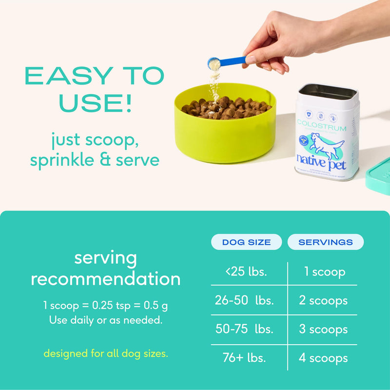 Native Pet Immune Boost Bundle: Colostrum for Dogs (120 Scoops) & Goat Milk Powder for Dogs (120 Scoops) - Bovine Colostrum Powder & Organic Goat Milk Food Topper for Over All Health & Vitality