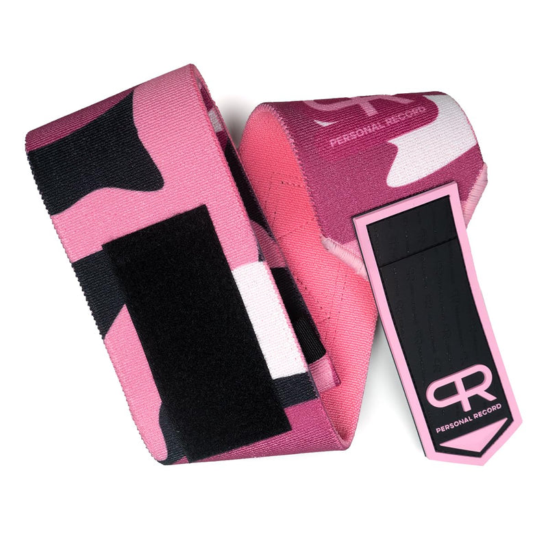 Elbow Wraps for Weightlifting - Heavy Duty Construction, 25% More Elasticity, Reinforced Stitching, Extra Wide Fastener, Easy to Adjust, (Digital Pink) Digital Pink