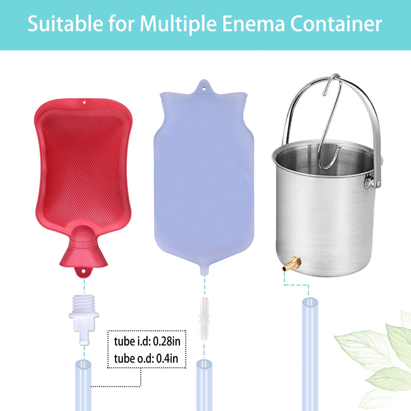 Enema Kit Replacement Part - 6.6ft Silicone Hose With 6 Tips, Controllable Water Flow Valve, Clamp - Colon Cleansing Accessories for Coffee Enema and Douche Bag Kit - BeesActive Australia