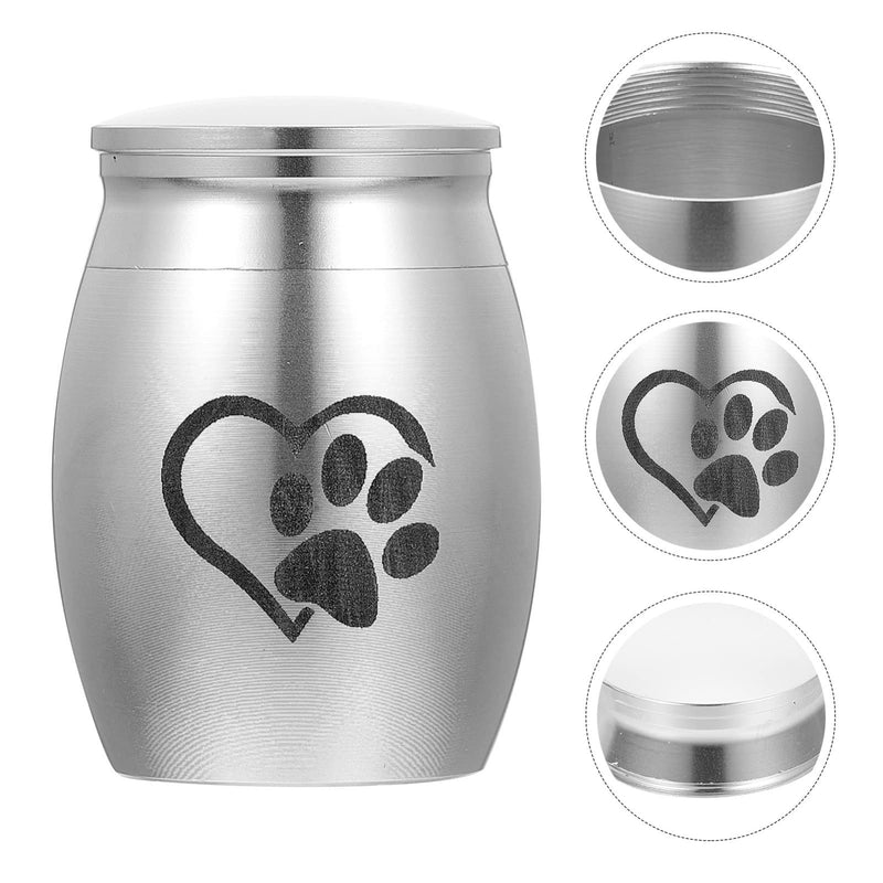 Zerodeko Small Cremation Pet Urn for Dogs Ashes Pet Urn for Dogs Ashes Small Mini Pet Paw Keepsake Urn Stainless Steel Memorial Keepsake for Dogs Cats Silver - BeesActive Australia