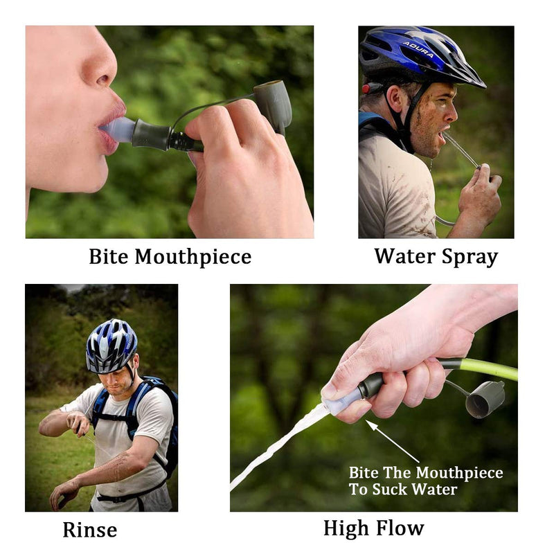 Hydration Bladder 1.5L-2L-3L,Leak Proof Water Reservoir, BPA Free Military Water Storage Bladder Bag Hydration Pack Replacement Easy Clean for Bicycling Hiking Camping Hunting Running 3L Blue+Green