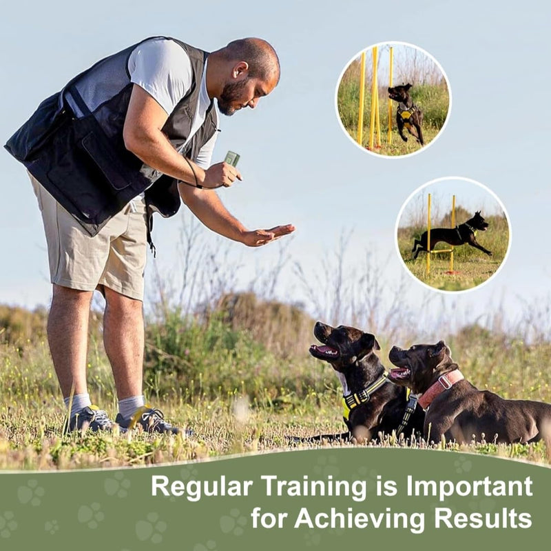 TFS-PRO Ultrasonic Dog Bark Deterrent Device, 3-in-1 Dog Training Tool with Adjustable Frequency 20-30kHz, 55ft Range, LED Flash & Sound Mode, Handheld Anti Bark Trainer for Small Medium Large Dogs