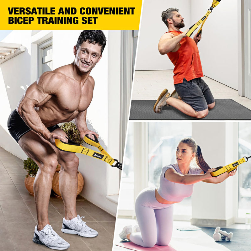 Home Gym Equipment Resistance Bands, Workout Bands with Handles, Door Anchor, Tricep Rope Cable Attachment for Push Downs, Biceps Curl, Sculpt Your Triceps, LAT, Arms, Back, Abs, Shoulder