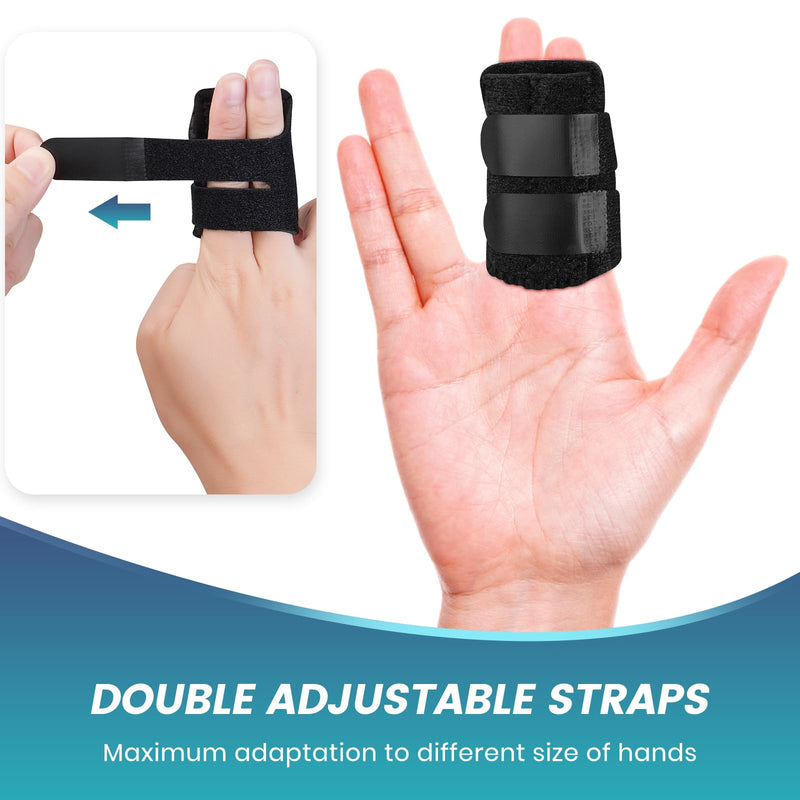 2 Pcs Trigger Finger Splint with 2 Metal Bars for double fingers, Finger Brace Finger Buddy, Immobilizer Support Strap for Arthritis, Tendonitis - Right Hand - BeesActive Australia