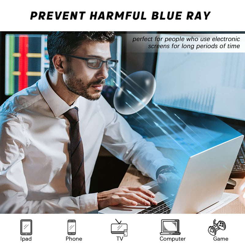 Blue Light Blocking Glasses - Lightweight Frame Computer Glasses, Anti Eyestrain & UV Glare, Non-Prescription Black 53 Millimeters - BeesActive Australia