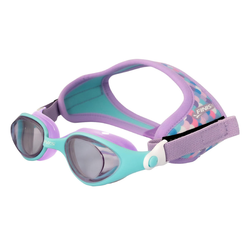 FINIS DragonFly Kids Swim Goggles - Ages 3-8 - UV Protection - Floating Neoprene Strap - Soft Silicone Fit - Lavender Scales
