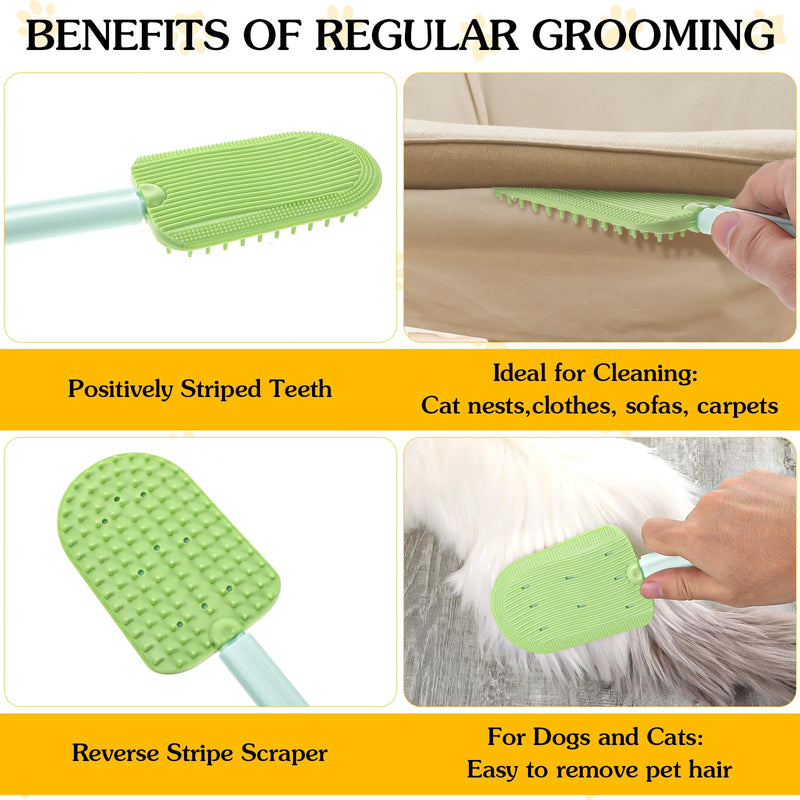 3PCS Cat Tongue Comb, Cat Grooming Brush, Cat Brushes for Indoor Cats, Cat Brush for Shedding, Cat Comb for Long Haired Cats, Pet Ice Cream Massage Comb, Easily Removes Fur Reducing Hairballs (Blue, - BeesActive Australia