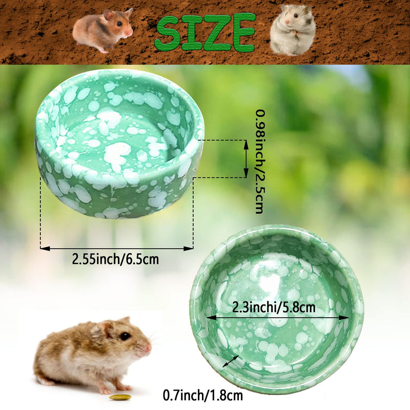 kathson 2 Pcs Hamster Food Bowl Guinea Pig Ceramic Water Bowl Small Animal Feeding Dish for Dwarf Hamster Gerbil Syrian Ferret Hedgehog Chinchilla Bunny (Green)… Green - BeesActive Australia
