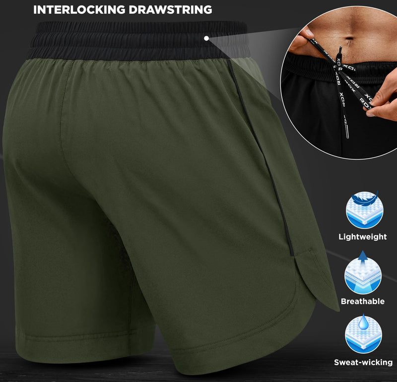 RDX MMA Shorts for Training & Kickboxing – Fighting Shorts for Martial Arts, Cage Fight, Muay Thai, BJJ, Boxing, Grappling Medium Army Green
