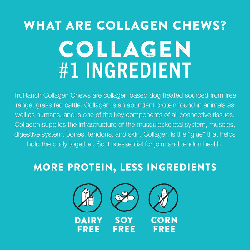 TRURANCH Collagen Sticks - 5" Collagen Sticks for Dogs - Long Lasting Healthy Joint Support - Rawhide Alternative - Skin & Coat Health - Made with Real Peanut Butter, Value Pack, 3 Bags, 45 Count Peanut Butter - 3 Pack (45 Count)
