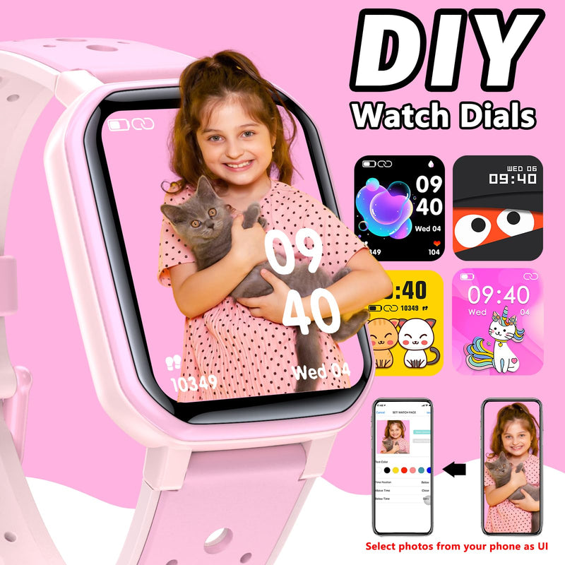 JOYELE Smart Watch for Kids Teens, No Phone Needed Fitness Tracker Boy Girls Watch with 19 Sport Modes, Pedometer, Sleep Monitor, Kids Watch Birthday Gifts Toy Gift for Girls Boys 6-16 (Pink) Pink - BeesActive Australia