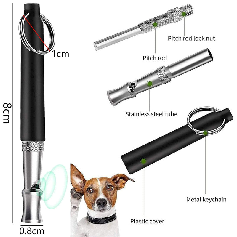 2 Pcs Dog Ttraining Whistles，Professional Recall Dog Training Whistles，Dog Whistle to Stop Barking Neighbors Dog，Adjustable Silent Dog Whistle，Black and White，with Lanyard xxs - BeesActive Australia