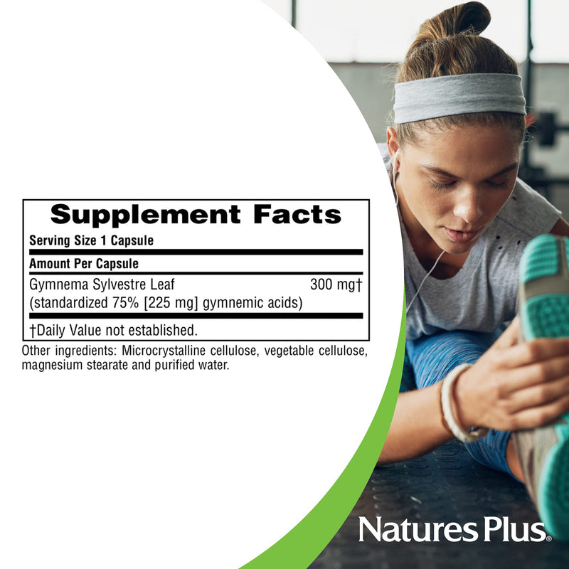 Natures Plus Herbal Actives Gymnema Sylvestre - 300 mg - Ayurvedic Botanical Supplement - 60 Vegan Capsules (60 Servings) - BeesActive Australia