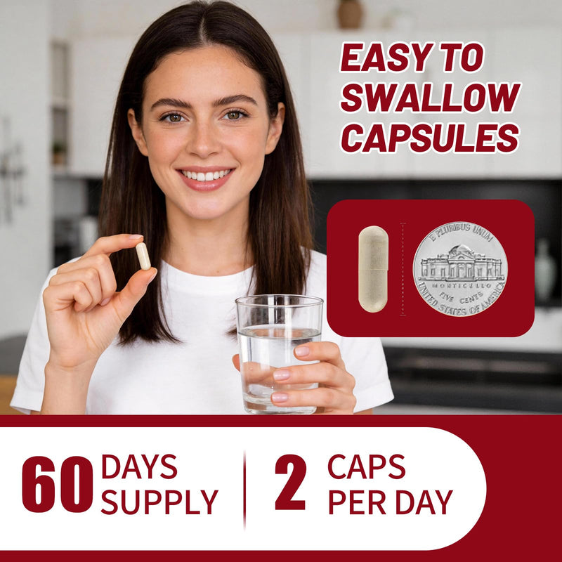 Iron Supplement - Iron 65mg High Absorption Iron Bisglycinate with Vitamin C, Calcium, Gentle Iron Pills for Women Men - Non GMO & Gluten Free, Stomach Friendly, 120 Capsules 120 Count (Pack of 1)