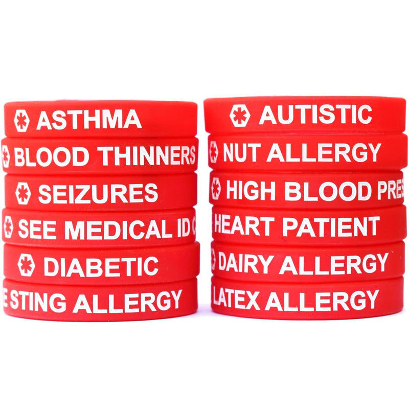 2 Pack of Medical Alert Wristband Bracelets in 12 Options Adrenal Insufficiency