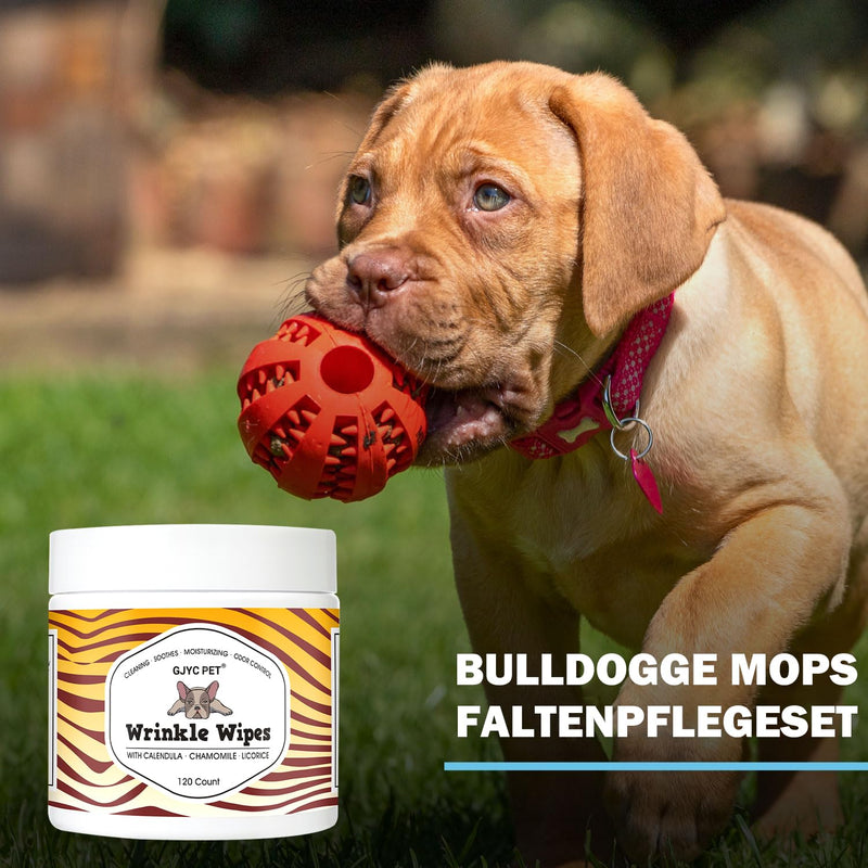 Skin Wrinkle Cleaning Wipes for Bulldogs and Pugs, Wrinkle Care for Dogs, Gentle and Soothing for Wrinkles, Skin Folds, Tear Stains, Tail Pockets and Paws A - BeesActive Australia