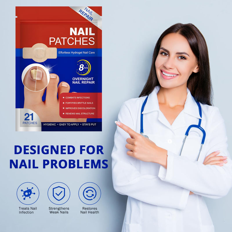 Fungal Nail Patches-Toenail Fungus Treatment Extra Strength, Toe Nail Fungus Treatments, Overnight Hydrogel Nail Care Patches, Nail Repair, Easy To Apply, 42Pcs, For Men & Women,HUIzhijia2pack - BeesActive Australia