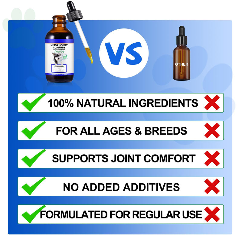 Dog Joint Aid & Relief Supplement, Liquid Supplement to Promote Healthy Joints, Cartilage & Mobility, Hip and Joint Supplements, Relieves Joint Pain for Dogs, 60ml