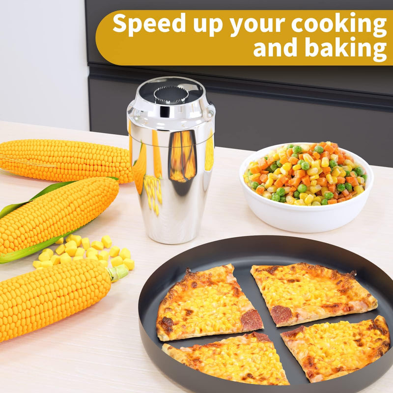 Newness Corn Stripper Peeler & Cutter with Cup, 304 Stainless Steel Cob Thresher, Off-Cob Kernel Remover & Slicer with Serrated Blade for Home & Kitchen - BeesActive Australia