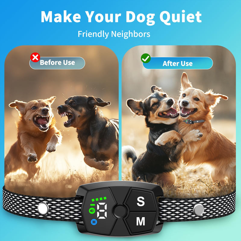 Dog Bark Collar, JeaTone Bark Collar for Large Medium Small Dogs, Smart Anti Barking Training Collar with 7 Adjustable Sensitivity, IPX7 Weatherproof, Black - BeesActive Australia