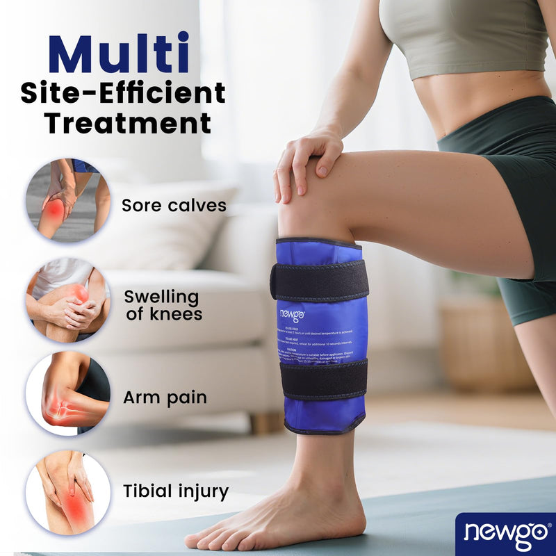 NEWGO Shin Splint Ice Pack for Injuries, Calf Gel Wrap for Shin Splint Relief, Reusable Elbow Ice Pack Wrap, Leg Cold Therapy Sleeve with Soft Plush Backing - BeesActive Australia