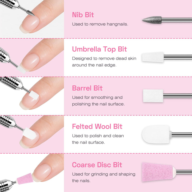 Nail Drill Bits Set Beginner-Friendly: 22pcs Safety E-File Bits with Visual Map - 3/32'' Professional Ceramic & Diamond Carbide Tool Kit for No-Pain Acrylic Gel Removal & Cuticle Prep - BeesActive Australia